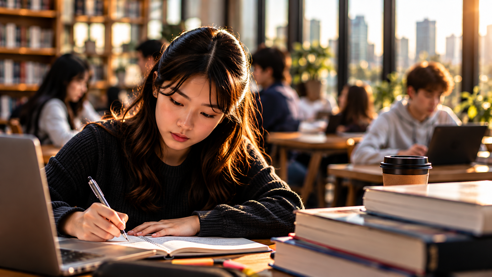Student studying